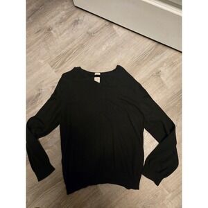 Article 365 Mens Black V-Neck Long Sleeve Sweater XXL 95% Cotton 5% Cashmere